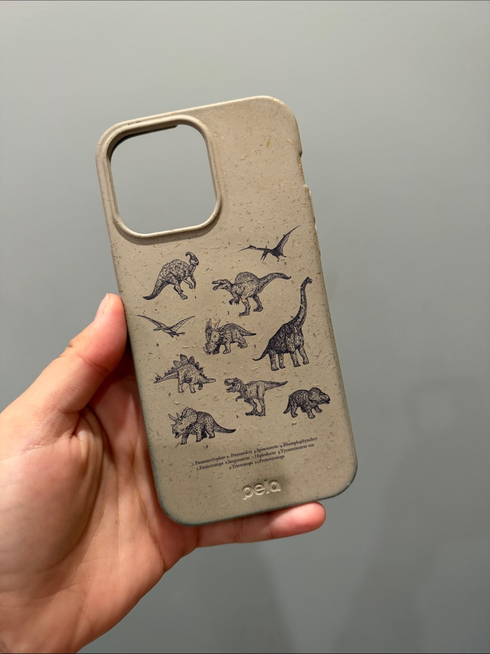 Pela Beige Dinosaur Eco Phone Case - Protective Sustainable Cover